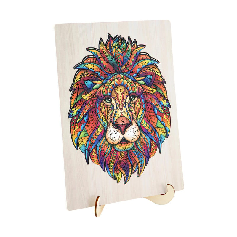 Houten puzzel leeuw - 130 stukjes - 30x25 cm