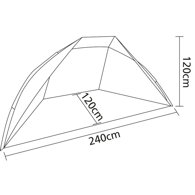 Camp Gear windschelp - 240x120x120 cm - blauw/zwart