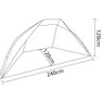 Camp Gear windschelp - 240x120x120 cm - blauw/zwart