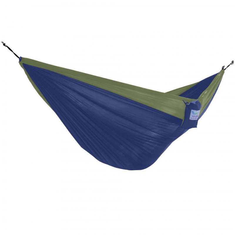 Vivere reishangmat parachute - 2-persoons - marine blauw/olijfgroen