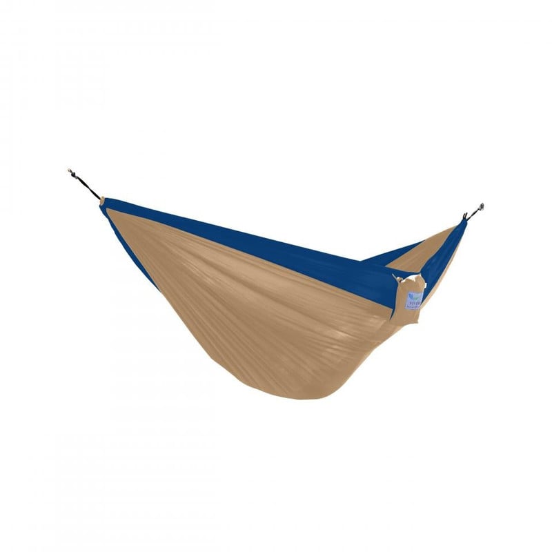 Vivere reishangmat parachute - 2-persoons - beige/marine blauw