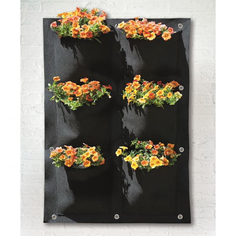 Nature plantentas - 6 zakken - zwart