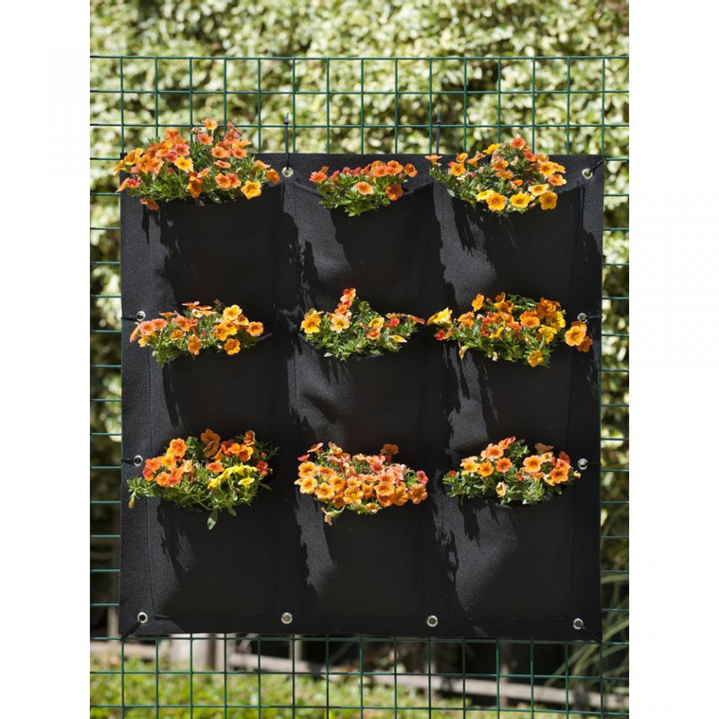 Nature plantentas - 9 zakken - zwart