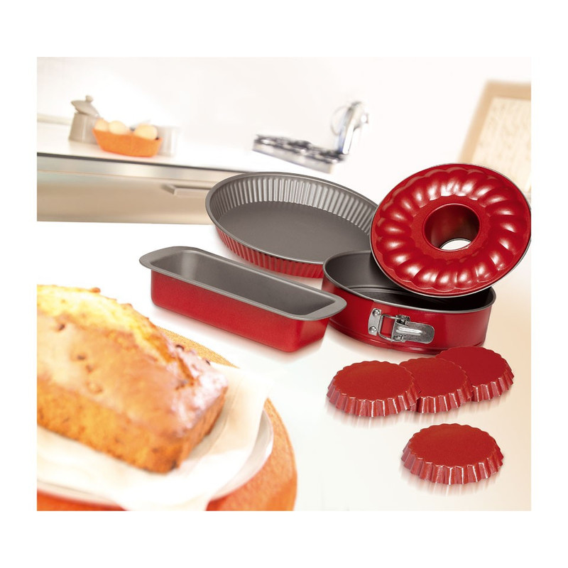Guardini bakvormen - 8-delig - rood 