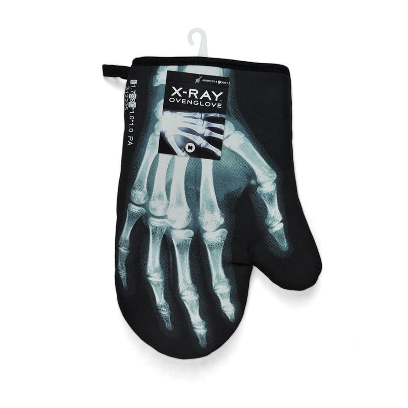 Mustard Fun cooking keukenhandschoen - X-ray - zwart/wit