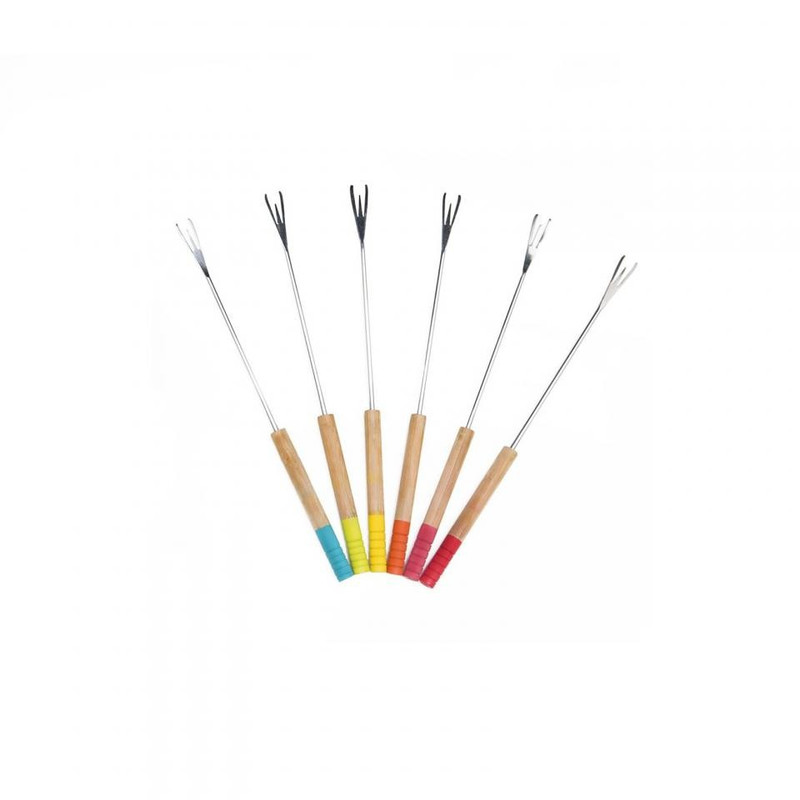 Pebbly bamboe fonduevorken - set van 6 