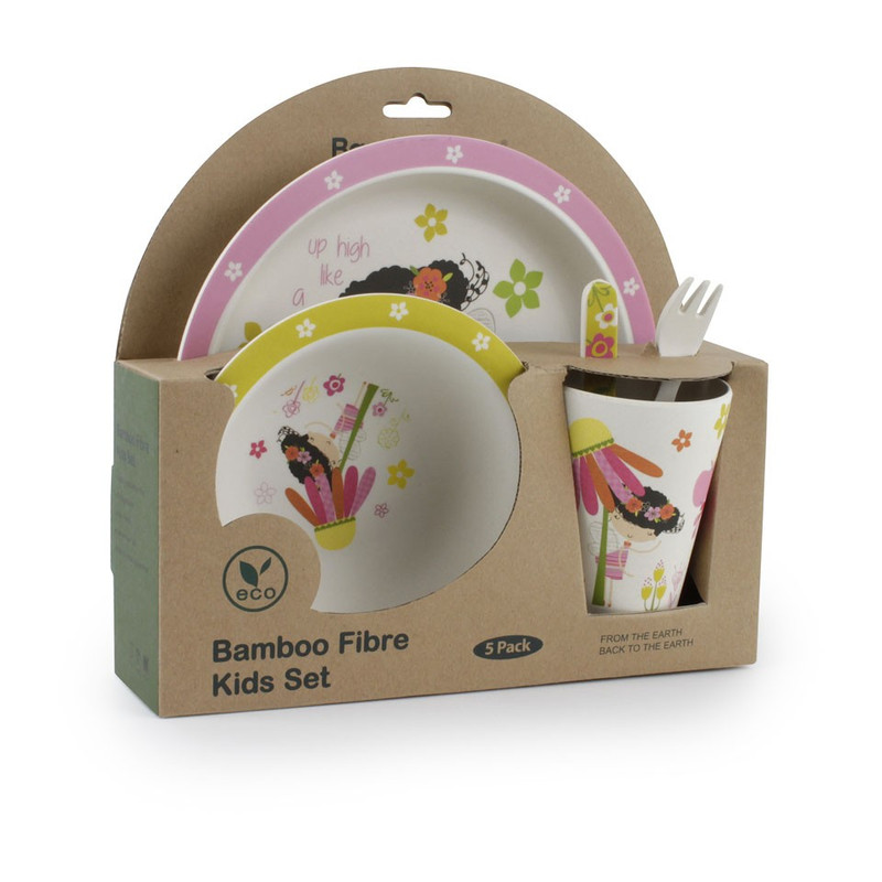 Kinderservies bamboe - elf - 5-delig