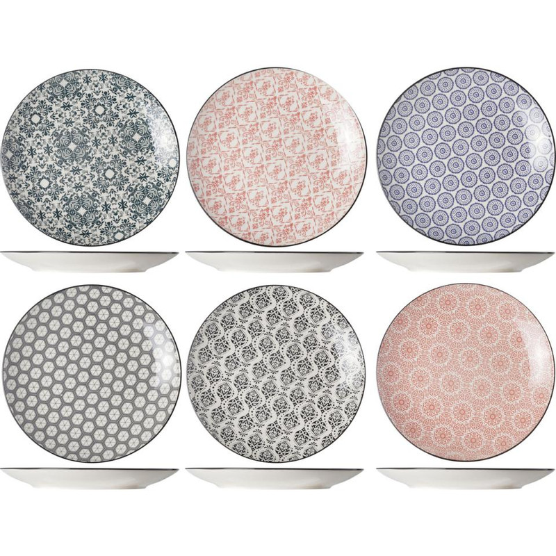 Cosy&Trendy borden Delerio - 23.5 cm - set van 6