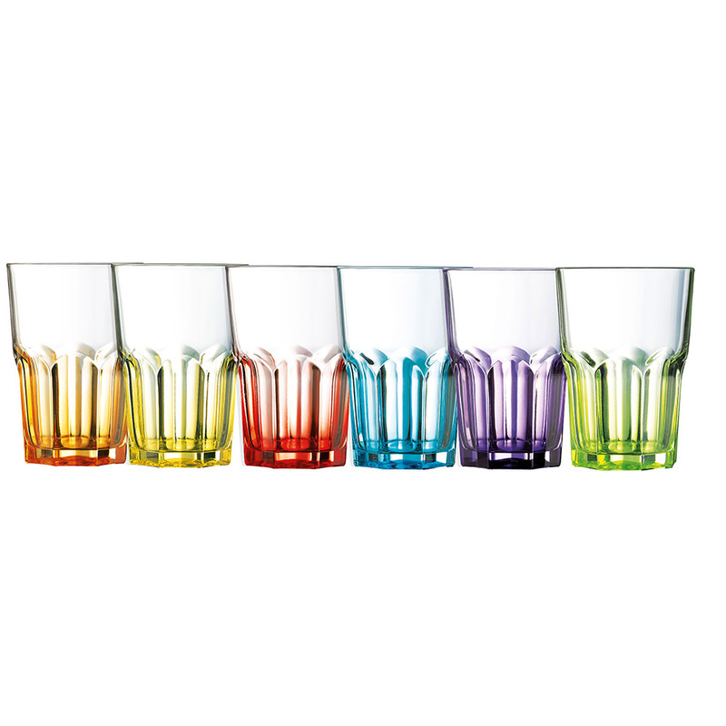 Luminarc glazen crazy colors - 40 cl - set van 6