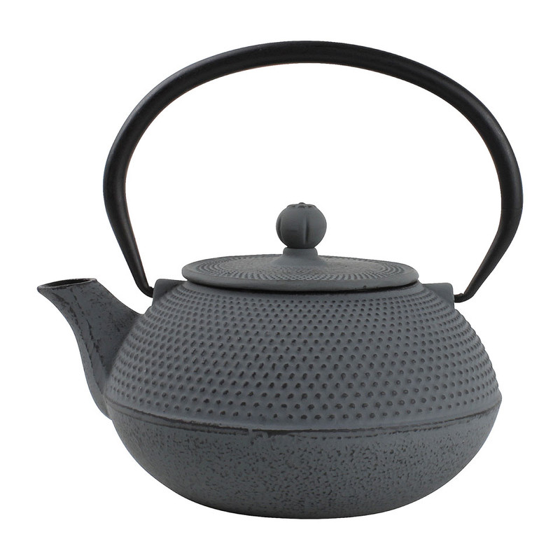 Theepot gietijzer - 0.6 liter - grijs