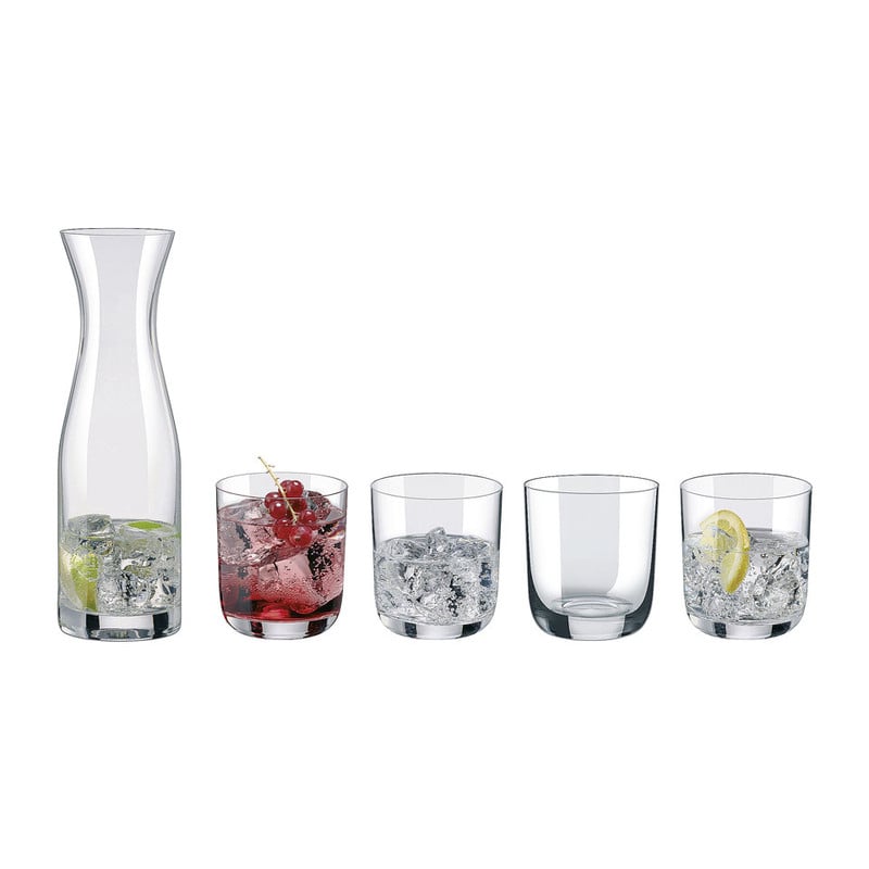 Waterset - karaf + 4 glazen - 5-delig