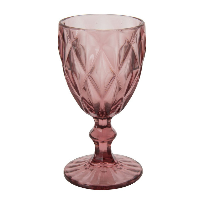 Wijnglas diamant - 24.5 cl - roze 