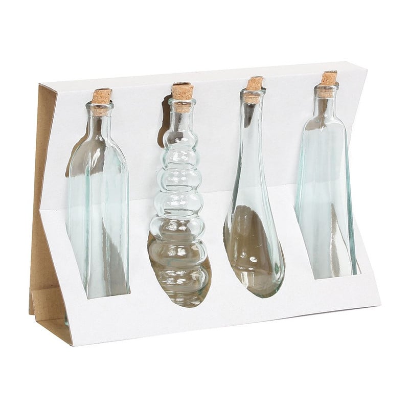 Mica flessen giftset Malio - 18.5 cm - set van 4