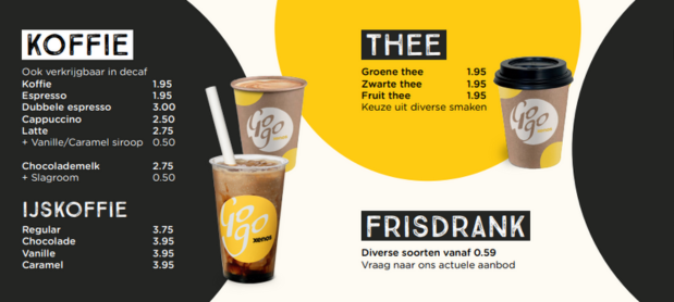 bubble tea menukaart