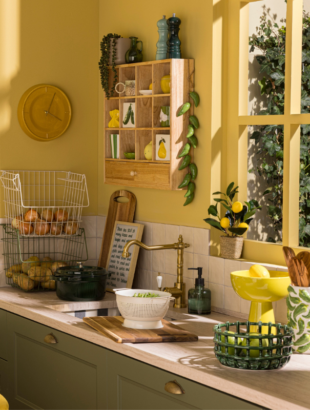 Groen, geel, gezellig: de keuken